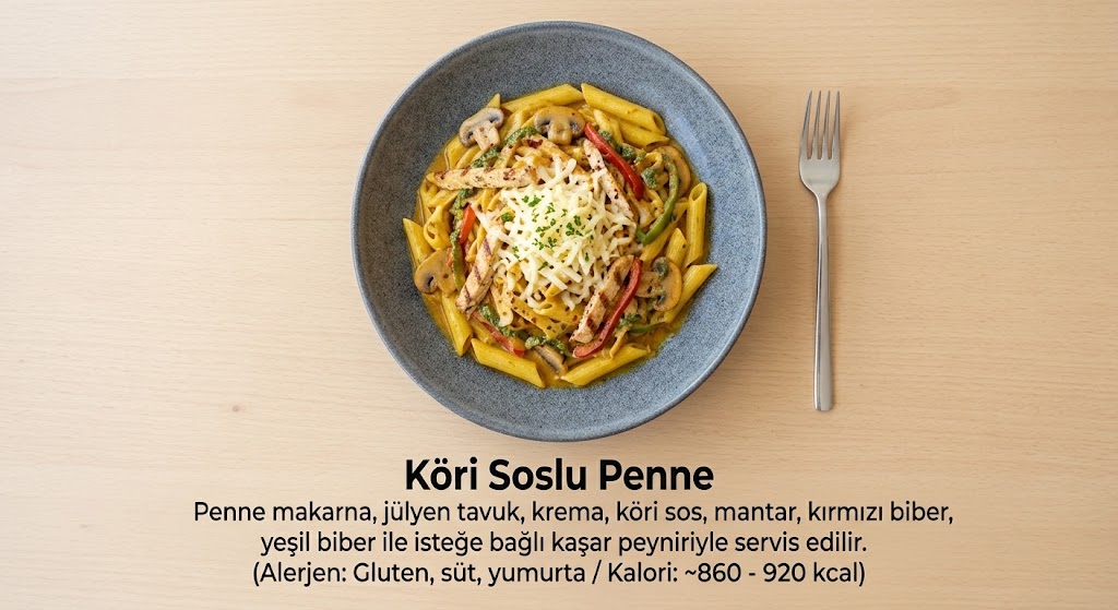 Köri Soslu Penne